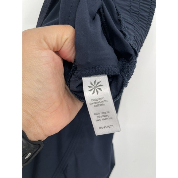 ATHLETA La Viva Navy Blue Crop Ruched Joggers Pants Lightweight Size 6 - Picture 7 of 8